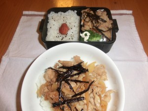 簡単豚丼お弁当1